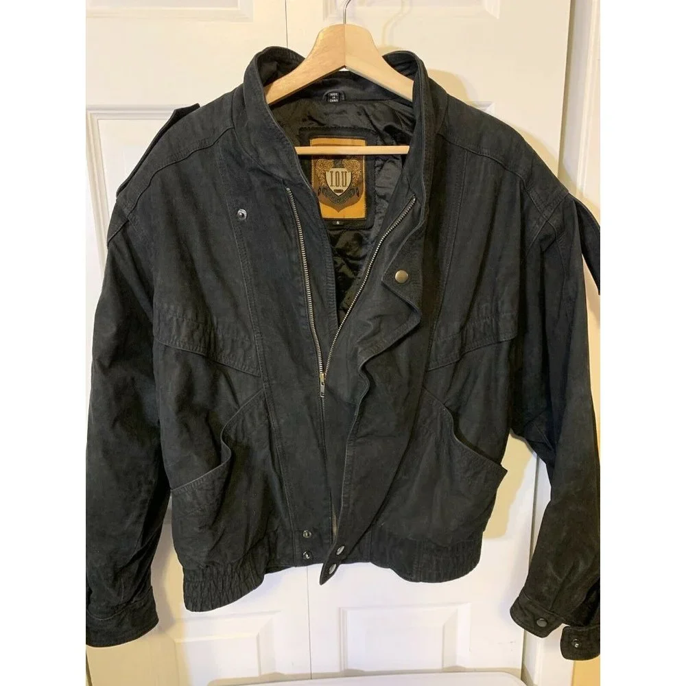 Vintage IOU Leather Jacket‎ Black Men’s Sz S